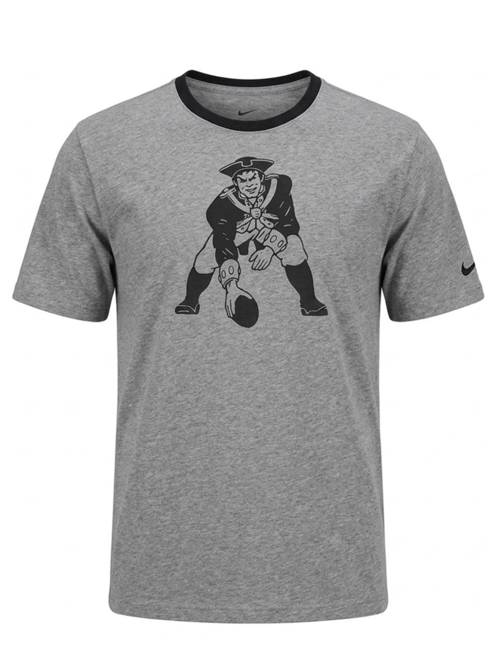 Nike NFL New England Patriots Ringer T Shirt Men’s Large Gray Throwback Logo
